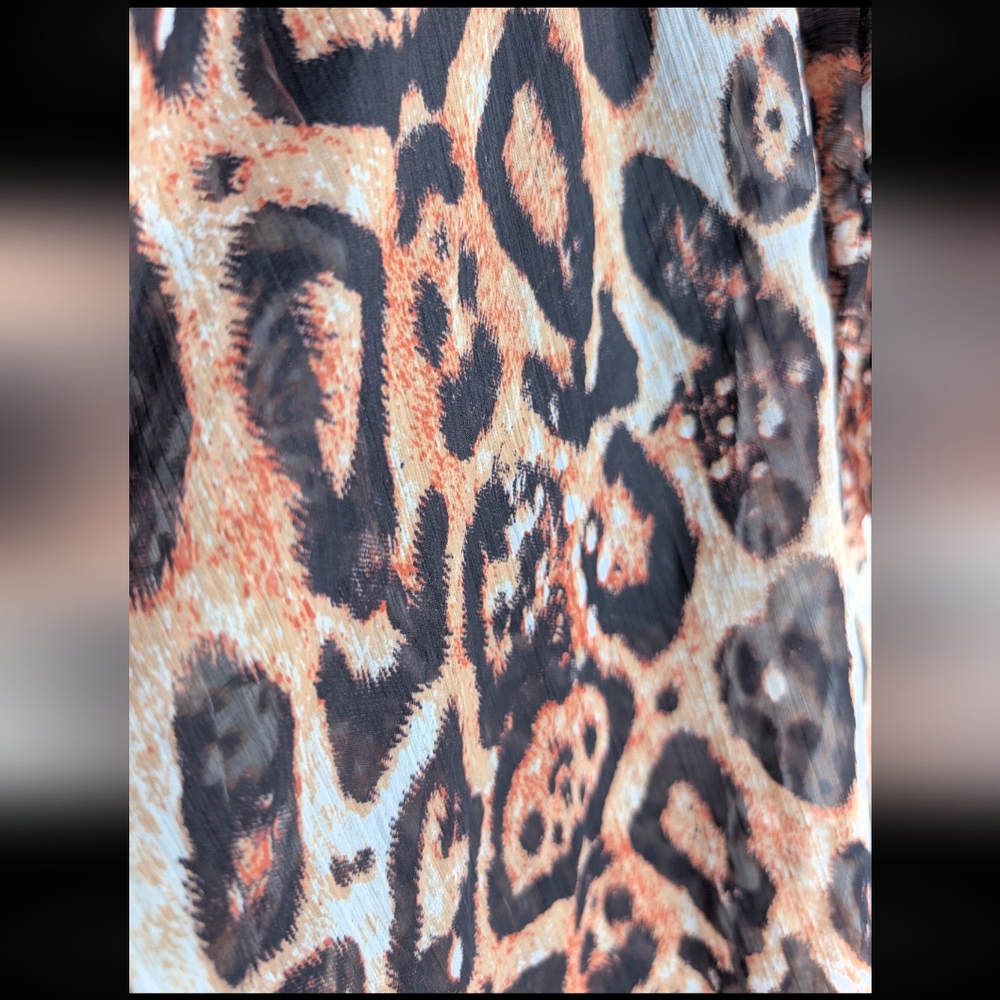 COLORS of INDIA Leopard Print High Low Hem Kimono - Picture 9 of 9